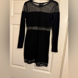 Black Long Sleeve Sheath Dress